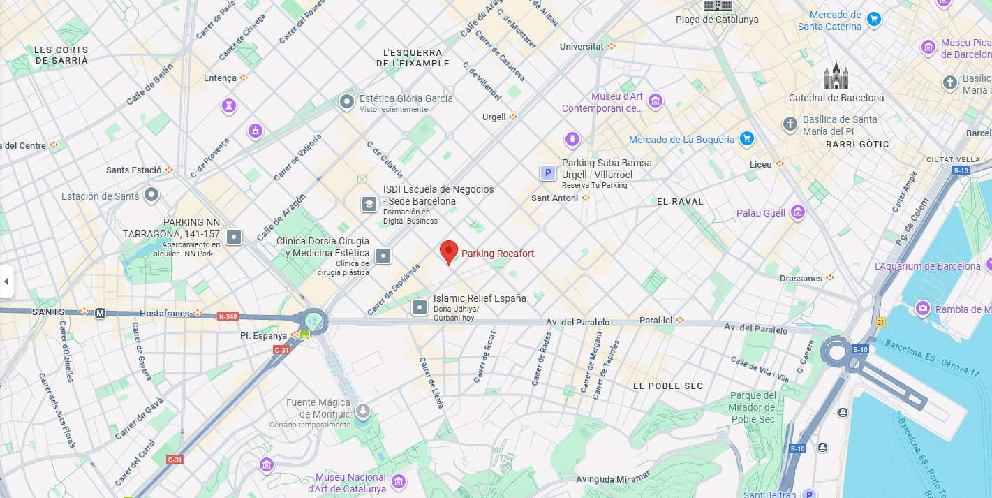 Parking en Barcelona Parking Google Maps en Barcelona