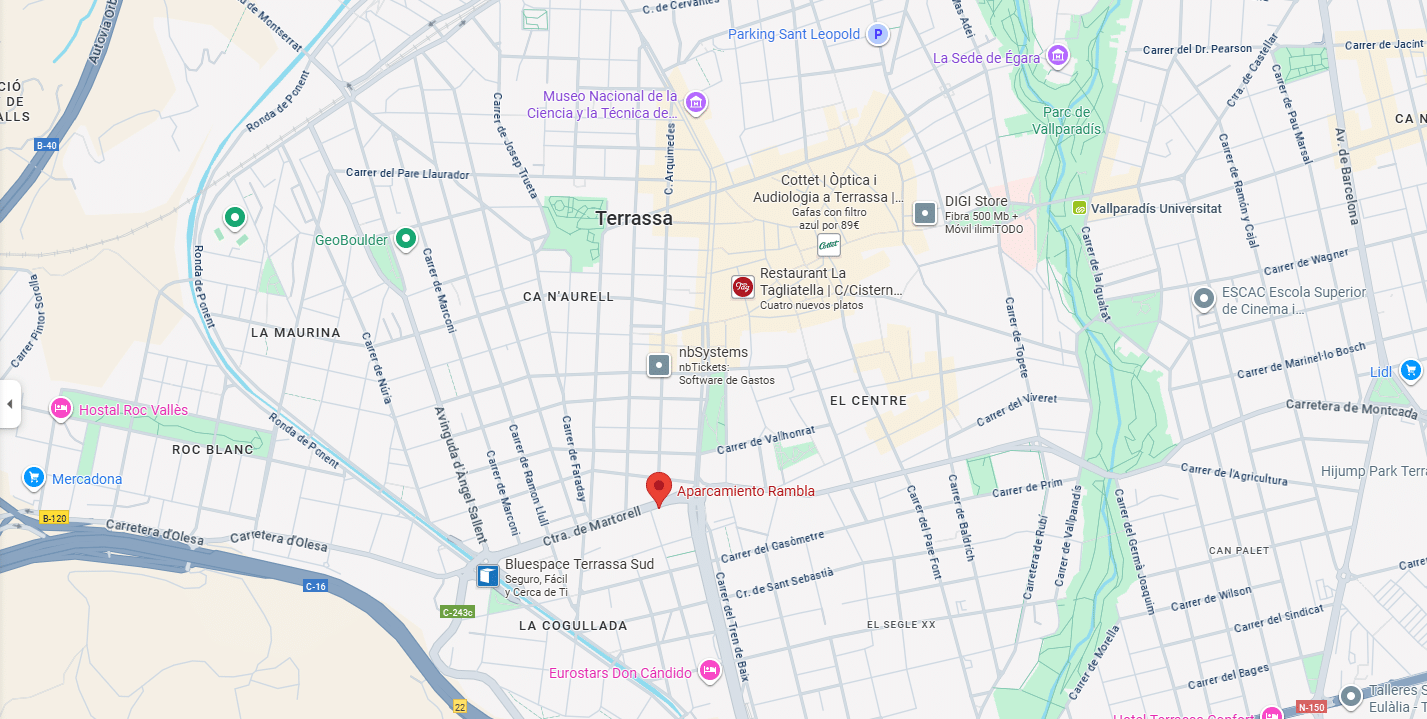 Parking de Terrassa Parking de Google Maps de Terrassa